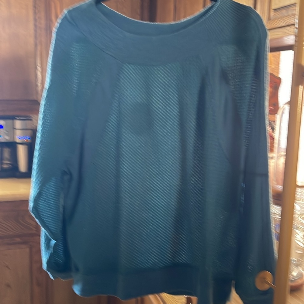 Waffle Knit & Fleece Ribbing Top Plus❤️